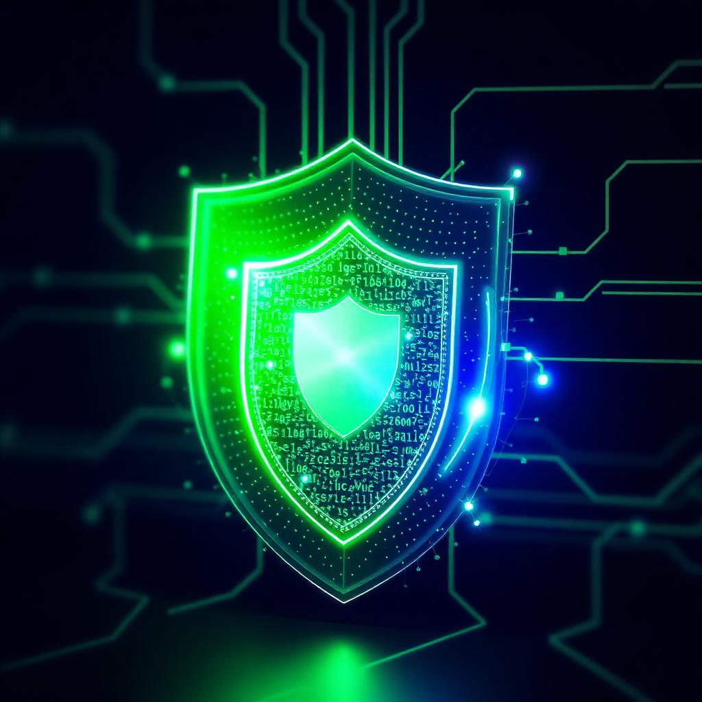 Cybersecurity shield illustration